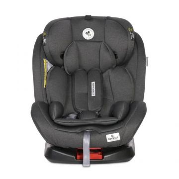 Scaun auto Lynx Isofix, 0-36 kg, Rotativ 360 Grade, Sistem de Blocare, Centura cu 5 puncte de prindere, 11 pozitii de inaltime Grupa 0+/1/2/3, 0-12 ani, Black Graphite