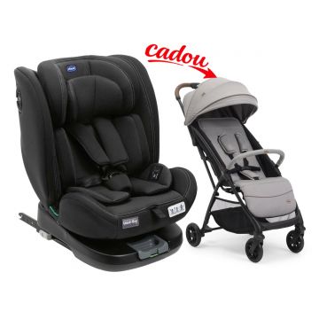 Scaun auto rotativ Chicco Unico EVO i-Size, Black (Negru), de la nastere pana la 12 ani (40-150 cm)