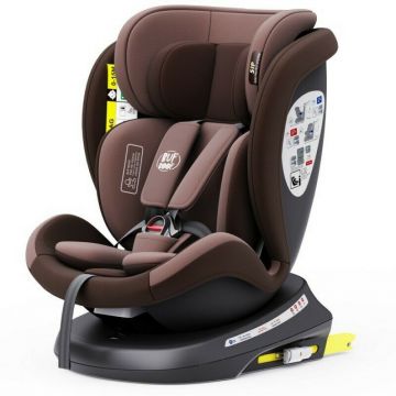 Scaun Auto Tweety Plus DELUXE BUF BOOF iSIZE Coffee cu Isofix rotativ 360 grade 40-150 cm