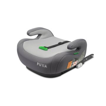 Inaltator auto, Caretero, Puma, i-Size, Instalare cu baza Isofix, Cotiere ergonomice, 125-150 cm, Conform cu ECE R129/02, Gri