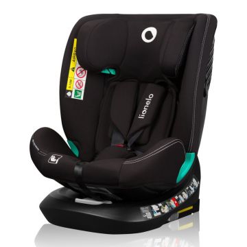 Scaun auto, Lionelo, Bastiaan One i-Size, 4 in 1, Protectie laterala, Cu spatar inclinabil in 4 pozitii, Cu tetiera reglabila in 13 pozitii, Rotire 360 grade, Top Tether, 0-36 Kg, 40-150 cm, Cu Isofix, Conform cu ECE R129, Negru